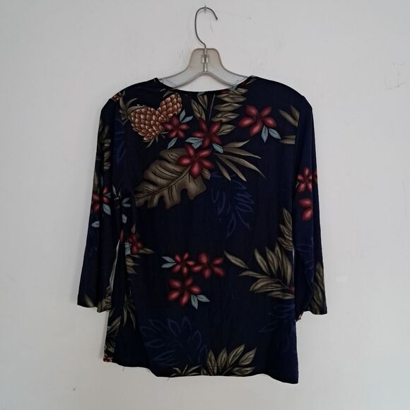 *Final Price* Caribbean Joe Top Women's Medium Stretch Tropical Hawaiian Summer - Picture 6 of 9